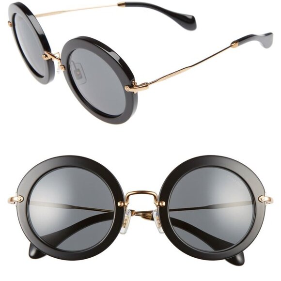 Miu Miu Accessories - MIU MIU 49 MM ROUND RETRO SUNGLASSES